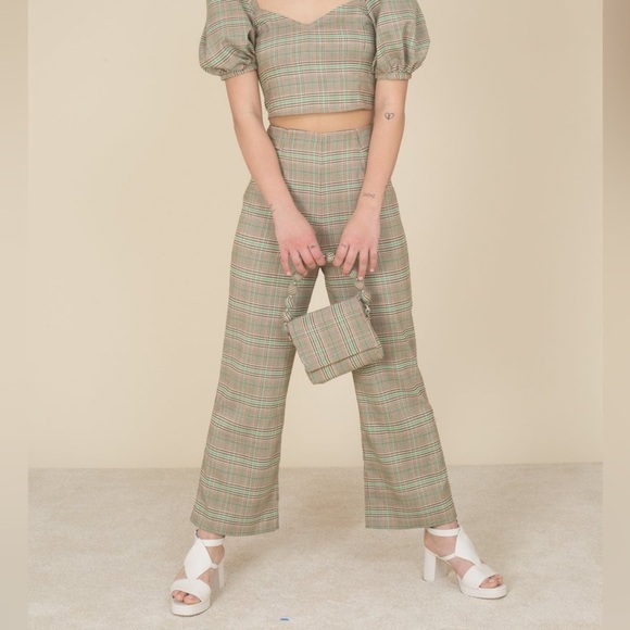 Samantha Pleet Plaid Ballad Pants Womens 2